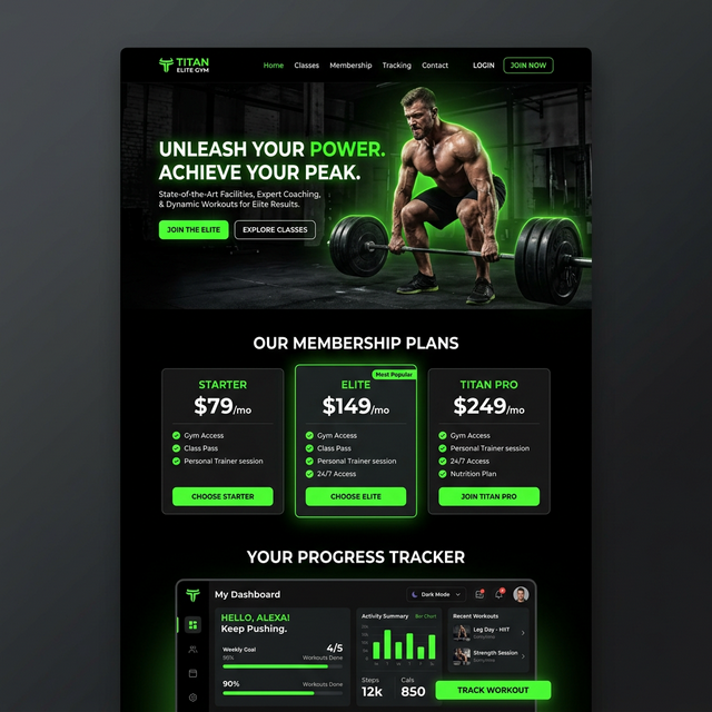 Fitness brand UI design