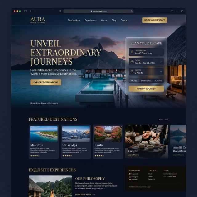 Travel agency UI design